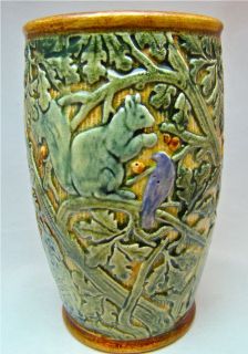  Selma Knifewood Owl Squirrel Blue Bird on The Branch Vase