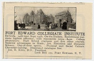 1908 Fort Edward Collegiate Institute for Girls Fort Edward NY Print