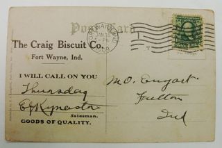 1909 Fort Wayne in Postcard Power House Craig Biscuit