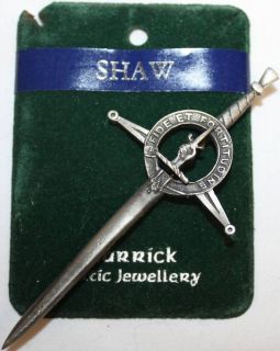 Celtic Scottish Kilt Pin Pewter Shaw Fide Et Forti