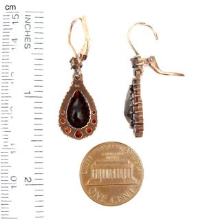 bohemian garnet drop earrings each earring is set with 16 original