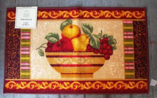 BOWL OF FRUIT ACCENT RUG MAT KITCHEN SPECIALS 19 7 x 33 BRAND NEW