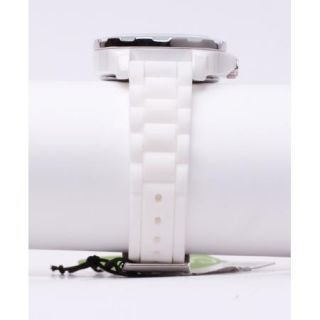 Fossil White Ceramic Case Silicone Band Womens Watch CE1034