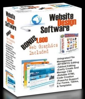 FrontPage Compatible Web Design Software with 1 600 Bonus Web Graphics