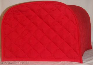 Quilted Red Square Reversible Toaster Cover 4 Slice