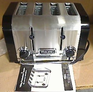 Viking Professional VT401BK 4 Slot Toaster Stainless Steel 1800 Watts
