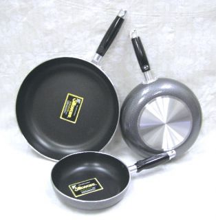Aluminum Frypan Skillet Frying Pan Set of 3 Silkware Japanese Nonstick
