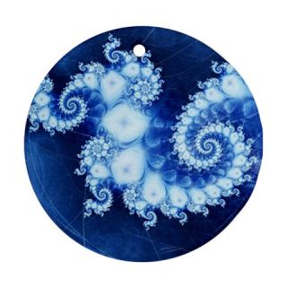 ice blue fractal porcelain ornament click on image to enlarge includes