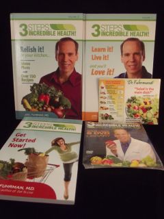 Dr Joel Fuhrman MD 3 Steps to Incredible Health 6 DVD Library 3 Books