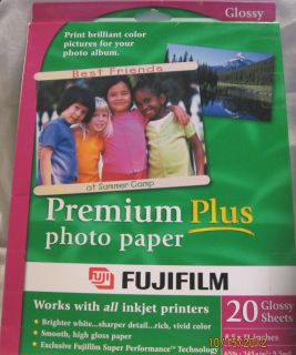 Fujifilm Premium Plus 8.5x11 Photo Paper, Glossy; 20 count in bright