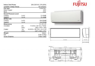 Fujitsu 12RLS2 Ductless Mini Split 25 SEER include HVAC Installation