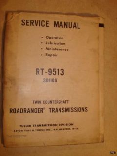 FULLER ROADRANGER TRANSMISSION SERVICE MANUAL