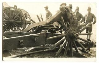  & Destroyed MACHINE GUN at Camp FORT LAWTON, Seattle WA RPPC WW1