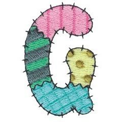 Patchwork Letter G Alphabet Embroidered Iron on Patch