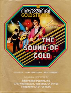 1983 Frank Zappa Maxima Gold Strings Guitar Print Ad