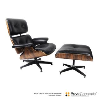 Eames Lounge Chair Ottoman White Mid Century Contemporary Furniture