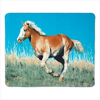 10 Polyester Fleece Blankets Throws Mustang Horse Print
