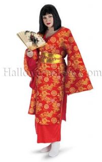 Deluxe Geisha Plus Size Adult Costume includes kimono, (obi) belt