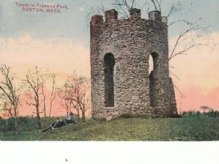 1911 boston ma tower in franklin park postcard