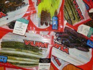  Lot of 50 Packs of Yum Fishing Worms Lures T Js Tackle New