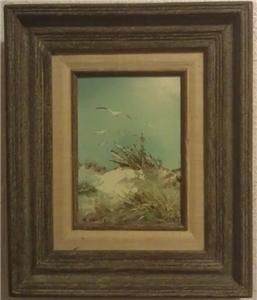 Original Signed H. Gailey Oil Painting on Canvas Mini Seascape Beach