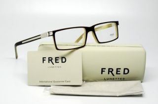 Fred F Melville C4 007 s 56 Eyeglasses Black Yellow Plastic RX Frame