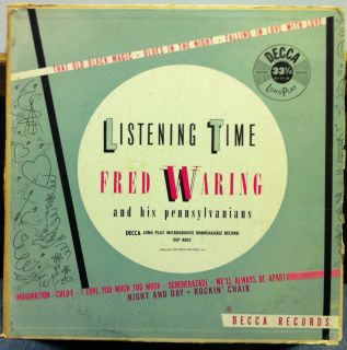 Fred Waring Listening Time LP VG DLP 8005 Vinyl Decca ED1 1949 Record