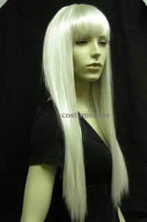  Long Straight Lady Wig G2 Blonde White Hair Costume