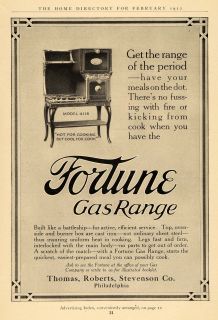 1912 Ad Fortune Gas Range Model 4118 Home Appliance Original