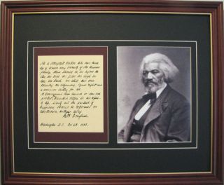 Frederick Douglass Signed Quote 1883 Black Abolitionist