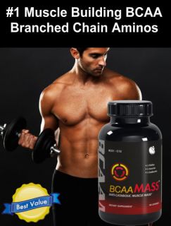   Strength BCAA Muscle Mass Supplement Weight Gain Pills x2 Bottles
