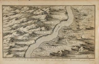 1757 Engraving Map Nile River Egypt Dandera F. Norden   ORIGINAL