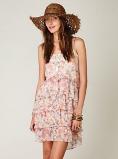 New Free People Gorgeous Chiffon Recollections Tiered Ruffle Slip