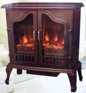 New Free Standing Electric Fireplace 1500 Watt Heater Realistic Flame