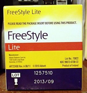 Freestyle Lite Blood Glucose Test Strips Box of 50