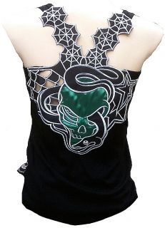 Rockabilly Punk Rock Baby Snake Gothic Skull Tattoo Designer Tank Top