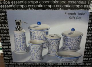  Spa Essentials French Toile 6pc Gift Set Bathroom Accessories
