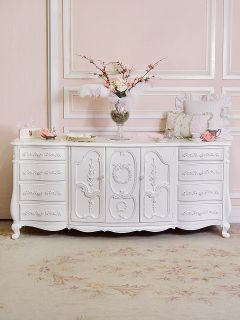  Stunning French Chic 11 Drawer Dresser with Folding Doors in White