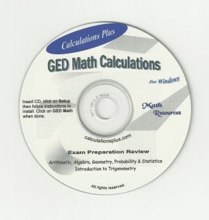 GED Math Calculations and Exam Preparation Review 1 CD 2013