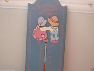 FRIENDSHIP OPENS ALL DOORS THERMOMETER WOOD HANGER PLAQUE TAIWAN
