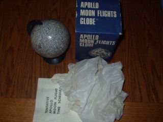 Vintage Apollo Moon Flight Globe Original Box & Paperwork packing RARE