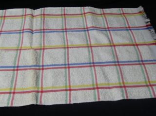 Vintage Morgan Jones Colored Striped Kitchen Terry Towels with Fringe