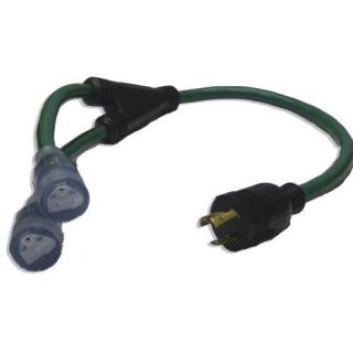 ft Generator Power Cord Adapter 10 3 Splitter Y L5 30P to 2 Lighted