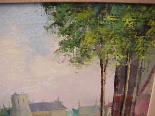 Large Original Vintage Signed Laurent Oil Painting Paris Street