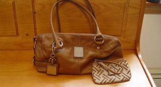 Brown satchel type tignanello leather handbag