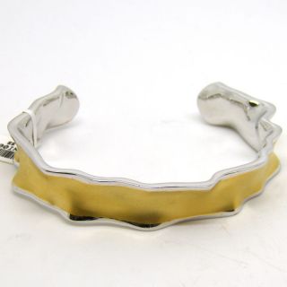 Charles Garnier Organza Sterling 18K Gold Finish Ruffle Cuff Bracelet