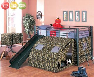 Camoflage Camo Tent Bunk Bed Fort Kid Loft Bedroom New