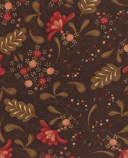 Late Bloomers Sandy Gervais Moda 1 2 Yard 17621 15 Large Floral Walnut
