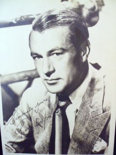 Gary Cooper Vintage Signed 4x5 Black White COA