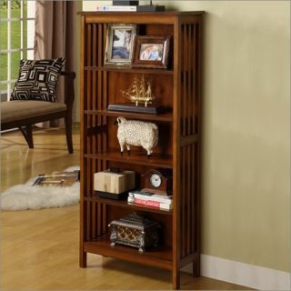 Furniture of America Valencia Solid Wood Media Shelf Bookcase in
